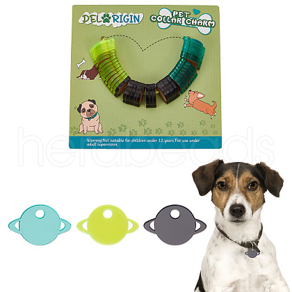 42Pcs 3 Colors Transparent Blank Acrylic Pet Dog ID Tag PALLOY-AB00049-1