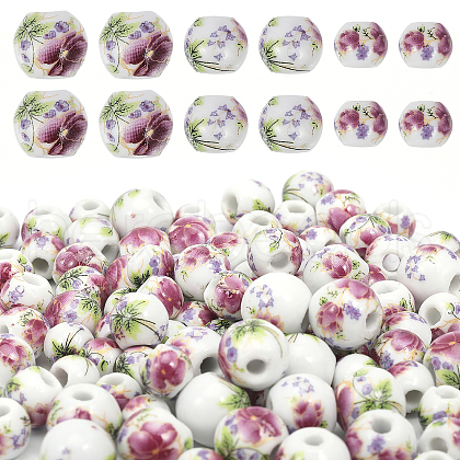 CHGCRAFT 100Pcs 3 Styles Handmade Porcelain Beads PORC-CA0001-17-1