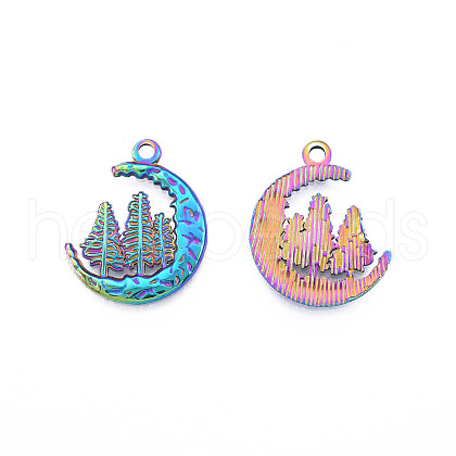 Ion Plating(IP) 201 Stainless Steel Pendants STAS-N098-233M-1