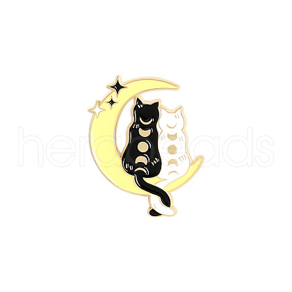 Cat with Moon Enamel Pin MOST-PW0001-046C-1