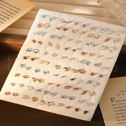 50Pairs Alloy Stud Earring Sets WGE3ED5-05-1