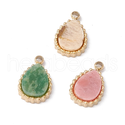 Natural Mixed Stone Charms STAS-H168-06G-1