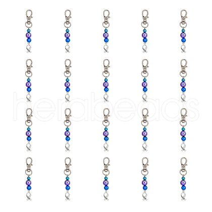 SUPERFINDINGS 20Pcs ABS Plastic Imitation Pearl Beads Keychain HJEW-FH0001-25-1