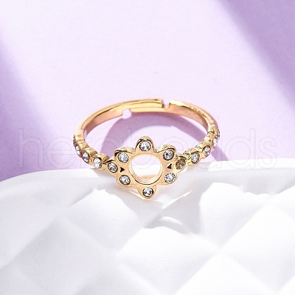 304 Stainless Steel with Rhinestone Rings RJEW-Q020-05G-1