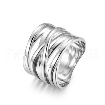 Cross 304 Stainless Steel Finger Rings FS-WG16BAC-05-1