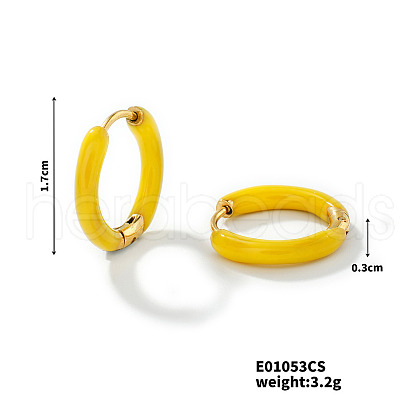 Elegant Brass Enamel Hoop Earrings WO3683-2-1