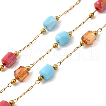 Handmade 304 Stainless Steel Beaded Chains CHS-L031-10G-1