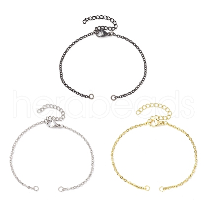 3Pcs 3 Colors Stainless Steel Cable Chain Bracelet Making AJEW-JB01231-1