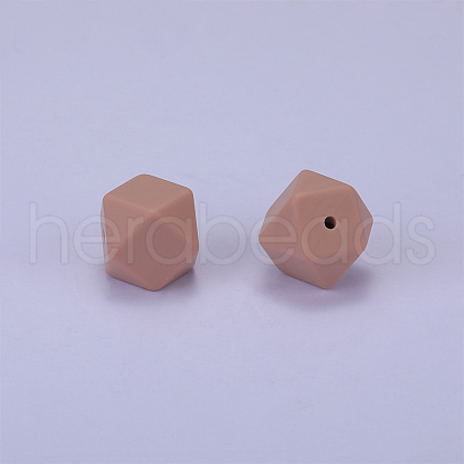 Hexagonal Silicone Focal Beads SI-JX0020A-111-1