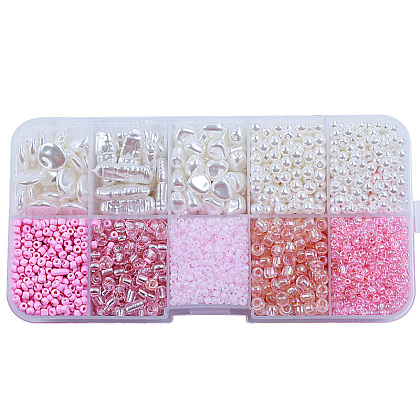 DIY 10 Style ABS & Acrylic Beads Jewelry Making Finding Kit DIY-N0012-05A-1