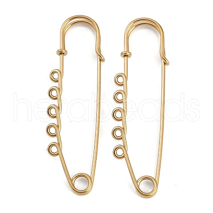 Ion Plating(IP) 304 Stainless Steel Safety Pins Brooch Findings STAS-K252-05C-G-1