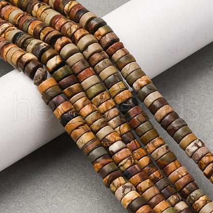 Natural Picasso Jasper/Polychrome Jasper Beads Strands G-L624-I15-3x6mm-1