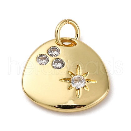 Brass Micro Pave Cubic Zirconia Pendants KK-P308-56G-1