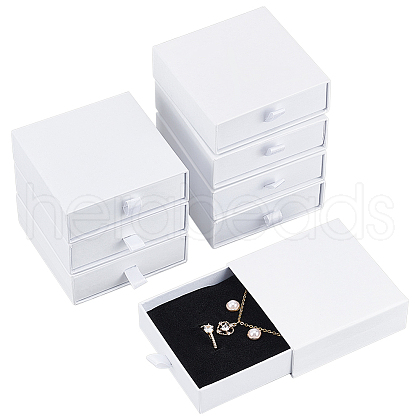 Kraft Paper Necklace Earring Storage Gift Drawer Boxes CON-WH0095-87C-1