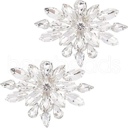 2Pcs Detachable Flower Shoe Decoration AJEW-FG0002-05-1