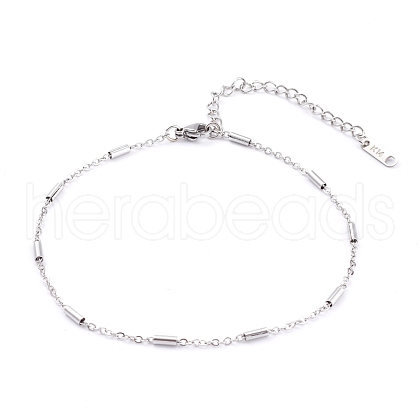 Tarnish Resistant 304 Stainless Steel Cable Chains Anklets AJEW-AN00392-01-1