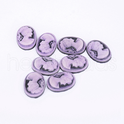 Resin Cameo Lady Head Cabochons CRES-WH0002-01C-1
