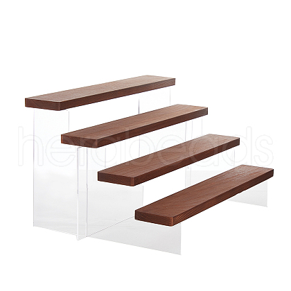4-Tier Wood Acrylic Organizer Display Riser Rack ODIS-WH0070-13B-1