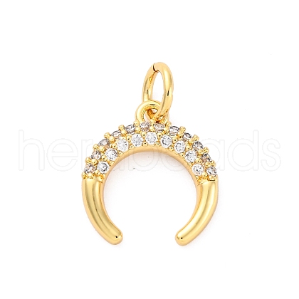 Brass Micro Pave Cubic Zirconia Pendants KK-D325-44G-1