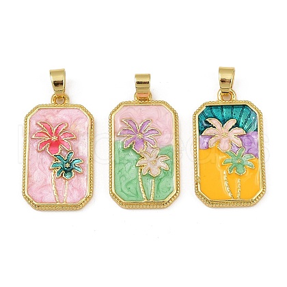 Brass Enamel Pendants KK-L190-012G-1