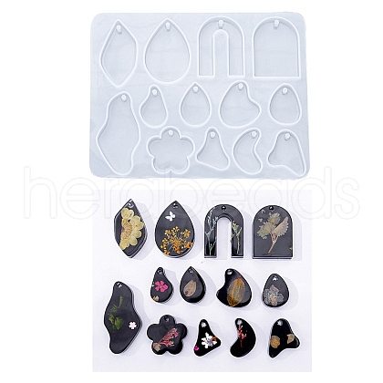 DIY Irregular Shape Pendants Silicone Molds X-DIY-A038-02A-1