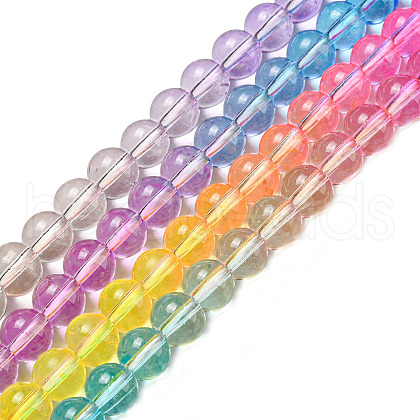 Dyed & Heated Synthetic Quartz Beads Strands G-P502-01B-M-1
