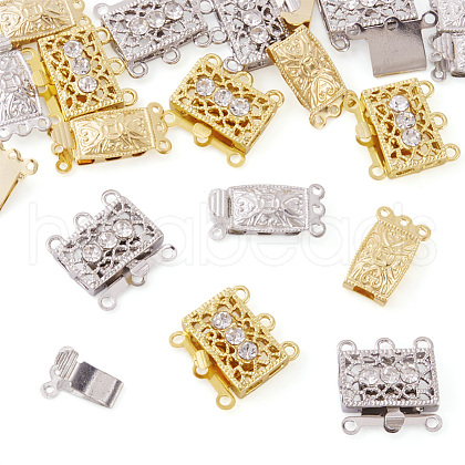 20Pcs 4 Style Brass Filigree Box Clasps KK-PJ0001-15-1