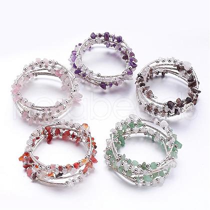 Five Loops Wrap Gemstone Beads Bracelets BJEW-JB02589-1