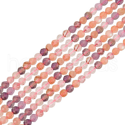 GOMAKERER 2 Strands Natural Super Seven Strawberry Quartz Beads Strands G-GO0001-64-1