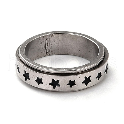 Non-Tarnish 203 Stainless Steel Rotating Spinner Fidget Band Rings for Anxiety Stress Relief RJEW-G118-10P-1