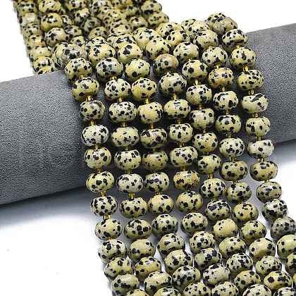 Natural Dalmatian Jasper Beads Strands G-P573-B12-01-1