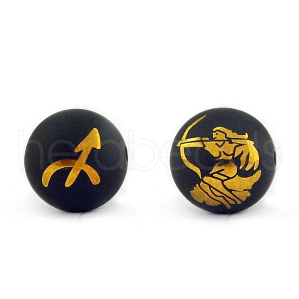 Frosted Natural Black Onyx(Dyed & Heated) Beads PW-WGDC30B-09-1