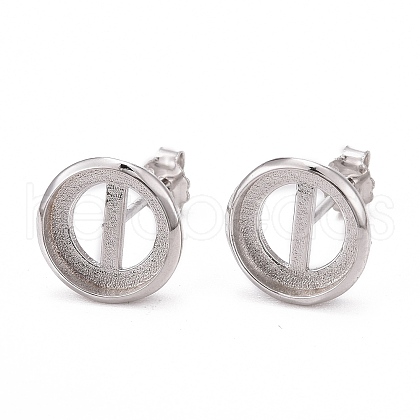 Anti-Tarnish Rhodium Plated 925 Sterling Silver Stud Earring Settings STER-F032-01P-1