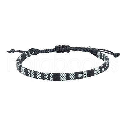 Adjustable Bohemian Style Cotton & Linen Cord Braided Bracelets for Friendship OB0004-9-1