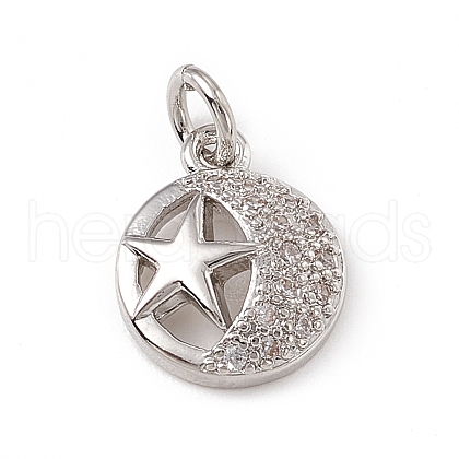 Brass Micro Pave Cubic Zirconia Charms ZIRC-F132-61P-1