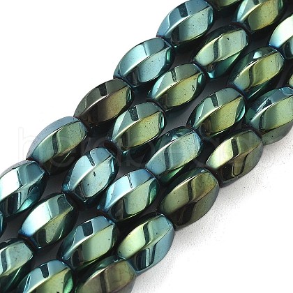 Electroplated Synthetic Magnetic Hematite Beads Strands G-P545-G01-02H-1