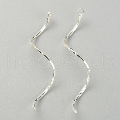 Brass Wavy Eye Pins KK-WH0054-18S-1