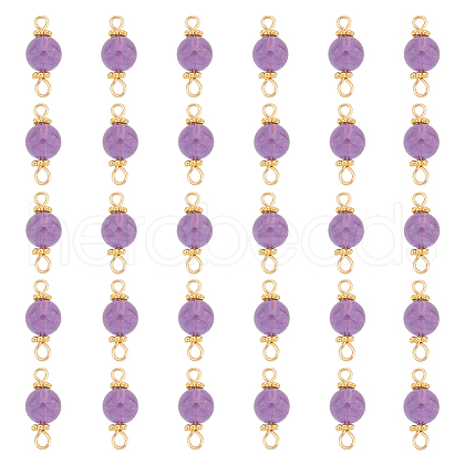 Unicraftale 30Pcs Natural Amethyst Connector Charms FIND-UN0001-70-1