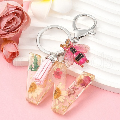 Resin & Acrylic & Faux Suede Tassel Keychain KEYC-YW00125-23-1