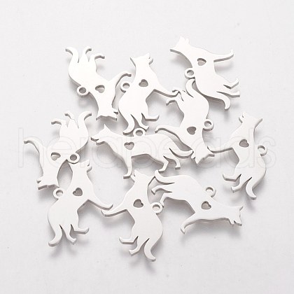Non-Tarnish 201 Stainless Steel Puppy Pendants STAS-S105-T439-1