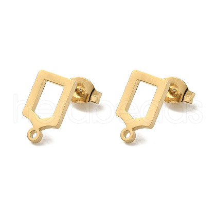 Ion Plating(IP) 304 Stainless Steel Studs Earring Findings STAS-I206-45G-1