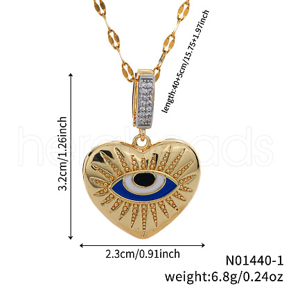 Fashionable Brass Blue Enamel Pendant Necklaces GL7678-2-1