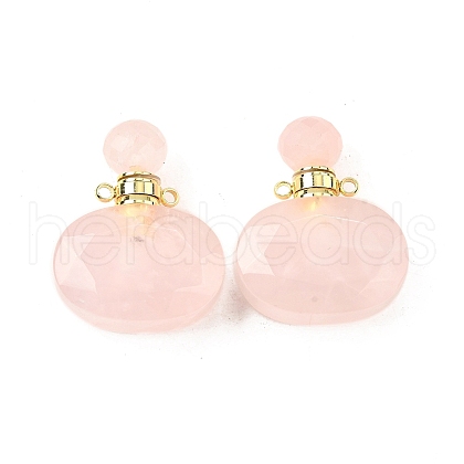Natural Rose Quartz Perfume Bottle Pendants G-L623-07G-04-1
