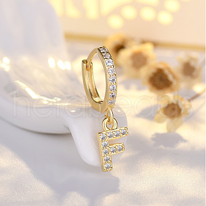 Brass Micro Pave Clear Cubic Zirconia Hoop Earrings WGE85EC-07-1