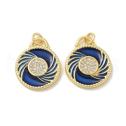 Brass Micro Pave Cubic Zirconia Pendants KK-B124-04G-02-1