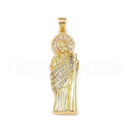 Brass Micro Pave Cubic Zirconia Pendants KK-R230-12G-1