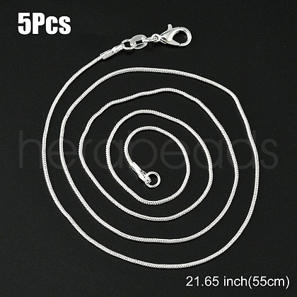 Brass Round Snake Chain Necklace with Lobster Claw Clasps MAK-YW0001-15D-1