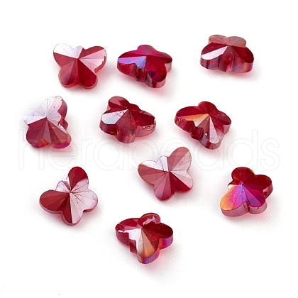 Transparent Electroplate Glass Beads GLAA-P037-02A-AB02-1