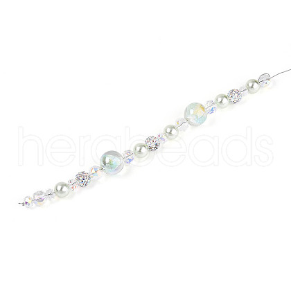 Glass and Acrylic and Imitation Pearl and Rhinestone Beads Strands MAK-T011-06F-1