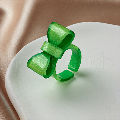 Bowknot Resin Cuff Rings for Women FS-WG62775-01-1
